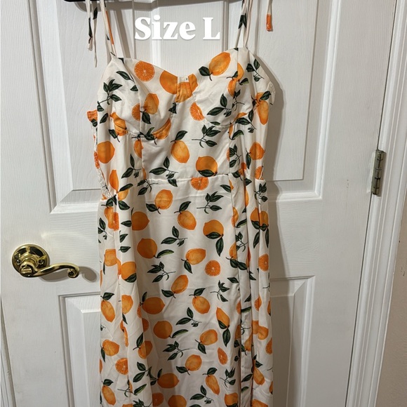 SHEIN Dresses & Skirts - SHEIN White Maxi Dress with Orange Fruit Print